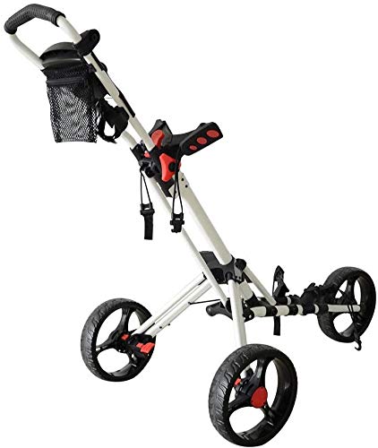 Golf Cart 3 Wheels Foldable Golf Push Cart,Easy Push and Pull Cart Trolley