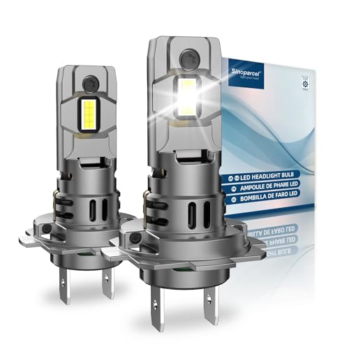Sinoparcel H7 LED Headlight Bulb, Super Bright Cool White H7 Headlight Bulb for Low/High Beam Headlamp, Fog Light, with Cooling Fan, Canbus Error Free, IP67, Pack of 2