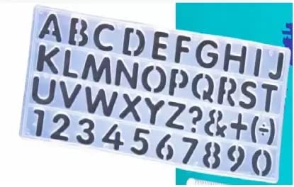 FIRST CLICK Alphabets Lettering Stencil 30 mm Big Size English Alphabets Flexible Plastic Pack of 1 Pc Size 29x14 cm Off White Color