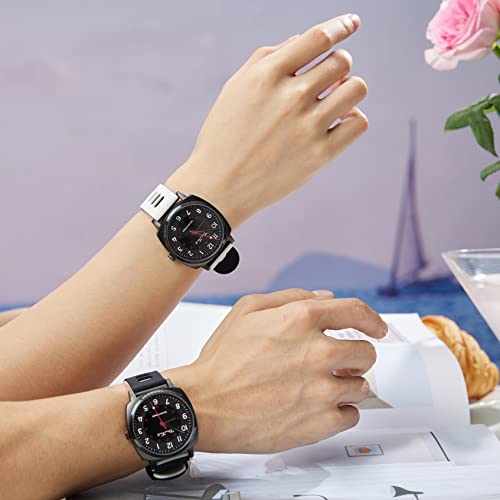 Diaofendi Solar Powered Waterproof Watch For Women/Man/Nurse, Watch With 24 Hour Second Hand,Accurate Analog Display, Military Time Easy Read Dial (Silver/White Black) #TOP4