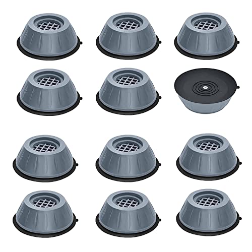 SIYUE 12 Almohadillas para Lavadora y Secadora Steady-Pad antivibración y anticaminamiento, estabilizador de Lavadora, Soporte para Lavadora con cancelación de Golpes y Ruido,8cm Cover