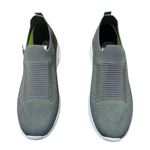 Image of Men's Slip-On Walking Shoes with Breathable Knit Mesh Upper | Lightweight Cushioned Sole Casual Sneakers | Sock-Style Flexible Comfort Shoes for Walking, Travel & Light Sports