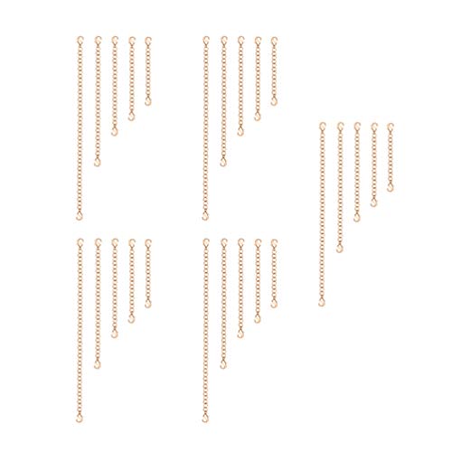 STOBOK 5Pcs Extensores De Colar Pulseira Tornozeleira Cadeia Extensor de Extensão de Aço Inoxidável