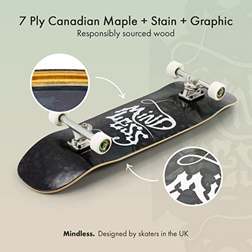 Mindless Longboards Longboard gótico, adulto unissex, preto (preto), 23,5 cm x 85 cm
