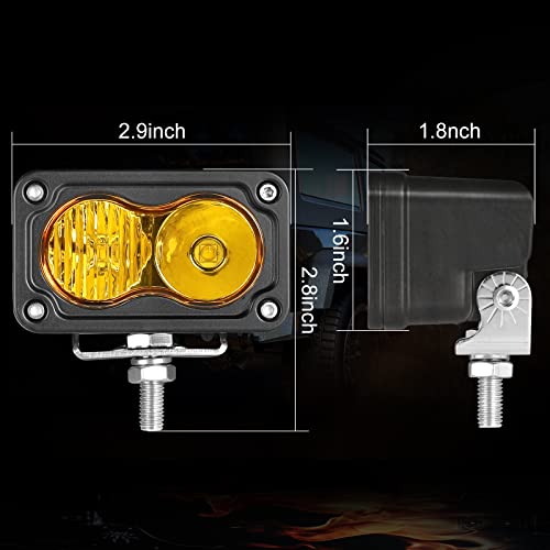 Image of LED Pods Amber 3 inch Driving Fog Light Yellow Off Road Lights