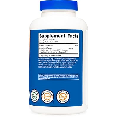 Nutricost Celery Seed Extract 240 Capsules for 240 Servings Per Bottle - Vegan, GMO-Free and Gluten-Free