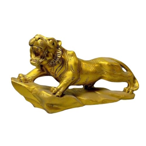 Statue de tigre en laiton doré pour une décoration de salon élégante