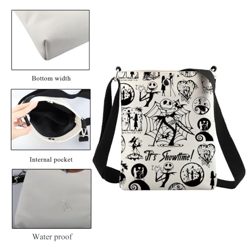 CMNIM Jack and Sally Crossbody Bag Nightmare Inspired Gifts for Horror Movie Fans Skull Small Shoulder Bag3