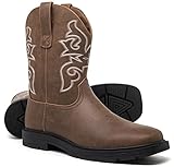 Canyon Trails Mens Square Toe Embroidered Durable Western Work Rodeo Cowboy Boots
