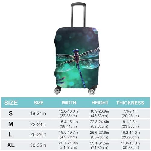 Galaxy Animal Dragonfly Luggage Cover, Washable Elastic Suitcase Cover Protector Fit 18-32 Inch Luggage2