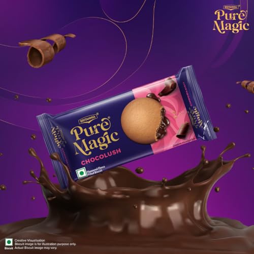 Britannia Pure Magic Chocolush, 300g, with extra crunchy biscuit and gooey choco-filling, Pack of 2 - Image 10 thumbnail