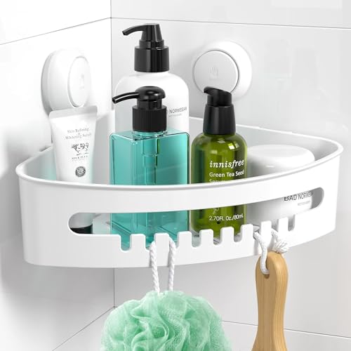 ilikable Corner Shower Shelf Suction Cup No Drilling Bathroom She...