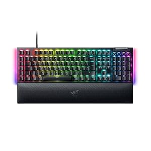 Razer BlackWidow V4 (Green Switch) – Mechanische Gaming-Tastatur – Razer Snap Tap (Mechanische Clicky Switches, 6 Makro-Tasten, Doubleshot-ABS-Tastenkappen, RGB Chroma) QWERTZ DE-Layout | Schwarz