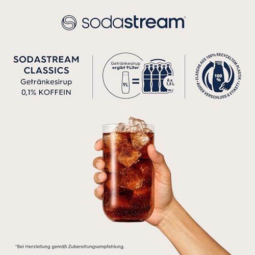 SodaStream Sirup Cola, 1x Flasche ergibt 9 Liter Fertiggetränk, Sekundenschnell zubereitet und immer frisch, 440 ml