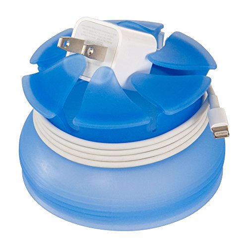 Allsop Digital Innovations 31664 Nest Xl Tangle-Free Usb Cable And Phone Charger Case/Airpods Organizer Fits Earbuds/Earphones, Durable And Compact Storage System, Blue #TOP5