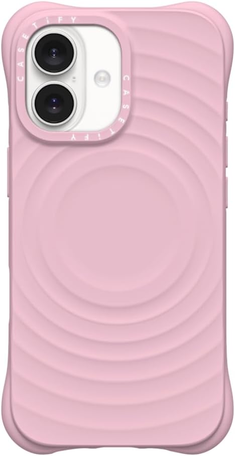 CASETiFY Ripple iPhone 17 Case [Silicone/Compatible with Magsafe / 6.5 ft. 2X Military Grade Drop Protection] - Primrose Pink