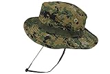 QHIU Sonnenhut Boonie Hat Buschhut Fischerhut mit Kinnband Bucket Jungle Taktisch Militär Armee Camo Tarnung Hut für Camping Paintball Klettern Jagd Wandern Radfahren Angeln Sport im Freien Unisex