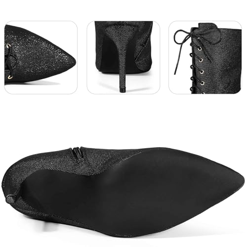 Perphy Denim Boot Lace Up Stiletto Heels Ankle Boots for Women4