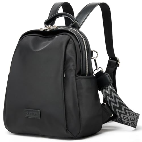 Image of Mini Backpack Purse for Women Anti-theft bag for Ladies Waterproof Convertible Travel Shoulder Bag Lightweight (Black)
