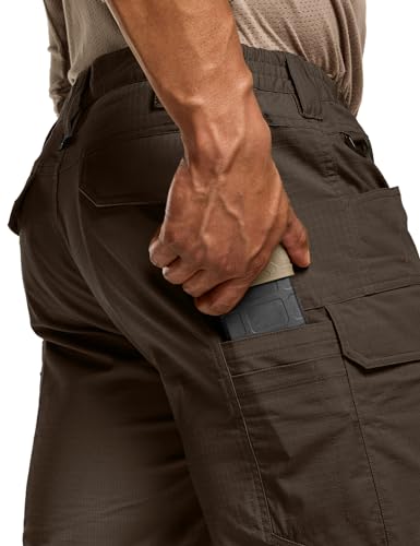 Image of CQR Men's Flex Stretch Tactical Pants, Water Resistant Ripstop Cargo Pants, Lightweight EDC Outdoor Work Hiking Pants