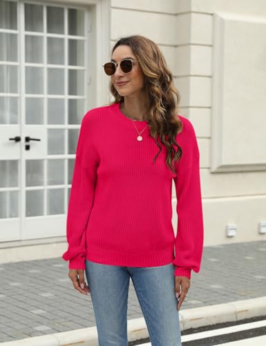Naggoo Women's Long Sleeve Crew Neck Casual Chunky Knit Pullover Sweaters Tops3