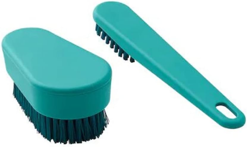 PEPPRIG Scrubbing Brush, Made of Polypropylene Plastic Handle and Polyester Bristles (Set of 2), Blue