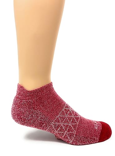 WARRIOR ALPACA SOCKS - All Day - Everyday - Terry Lined - Cushioned - All-Purpose Socks - Unisex (Medium, Red/White - Tab Anklet)3