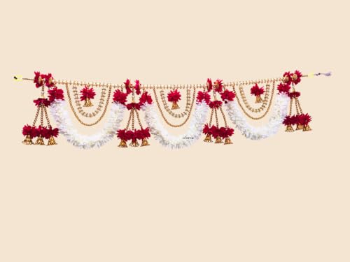 Image of Afarza Toran for Main Door Home Decoration Entrance Hanging Handmade Bandarwal Gift Item (Pink)
