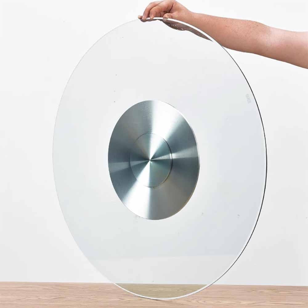 Assiette de service de restaurant plateau tournant transparent en verre trempé 360°