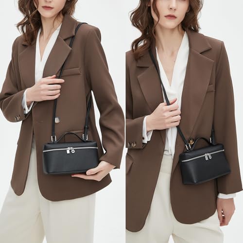 DORIS&JACKY Small Leather Crossbody Bag for Women Designer Mini Top Handle Clutch Phone Bag with Adjustable Shoulder Strap2