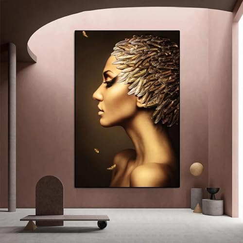 Impressions d'art en toile de qualité supérieure motif femme cuivre 60 x 90 cm