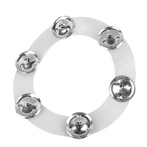 Hi Hat Ring Bell, Double Row Percussion, Silicone Double Rows 6 Pieces Cymbal Ching Ring Tambourine for Drum Set, Lightweight and Portable