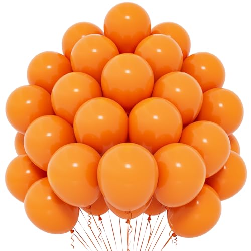 Ballons Orange, 50 Pièces Ballons Orange 12 Pouces, Ballon en Latex Mat pour Femmes Filles Enfants pour Thème Fête d'anniversaire Remise des Diplômes Mariage Saint...