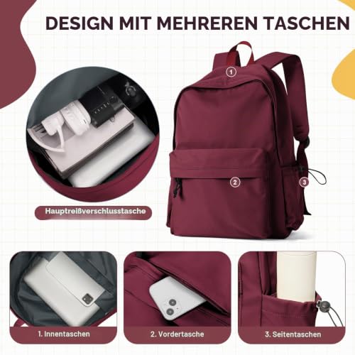 HYC00 Schulrucksack Teenager Mädchen Schultasche Rucksack Schule Damen