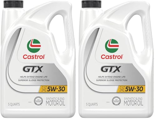 Castrol GTX Ultraclean 5W-30 Synthetic Blend Motor Oil, 5 Quart, Pack of 2