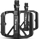 ICOCOPRO Fahrradpedale MTB Pedale Fahrrad 9/16 Zoll Achse CNC Aluminium, Flat Pedale rutschfest Breites Plattformpedal für E-Bike, Mountainbike, Trekking, Rennrad Pedale