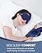 MZOO Luxury Sleep Eye Mask for Side Sleeper Men Women, Zero Eye Pressure 3D Sleeping Mask, Light Blocking Patented Design Night Blindfold, Soft Eye Shade Cover for Travel, Blue