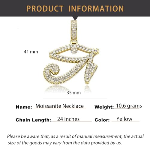 14K Gold Over S925 Ancient Egyptian Horus Eye Pendant, Densely Set Moissanite Necklace, Bridging Ancient Legends with Today's Fashion,Father's Day Gifts for Dad2