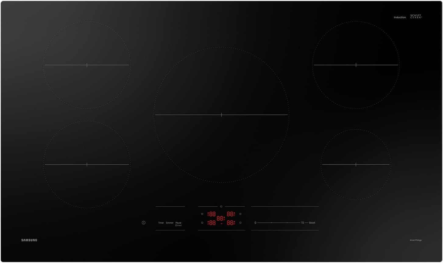 SAMSUNG 36" Built In Smart Induction Cooktop with Power Boost, Black, NZ36C3060UK/AA