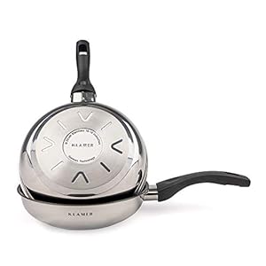 KLAMER Pfanne 20 cm, Profi Edelstahl-Bratpfanne, Induktionspfanne mit Premium Beschichtung