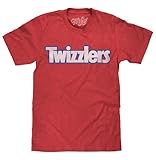 Tee Luv Twizzlers Candy Shirt - Distressed Twizzlers Logo Shirt (Large) Red Heather