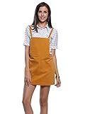 Choies Women Side Button Suspender Skirt Adjustable Strap Overall Pinafore Dress