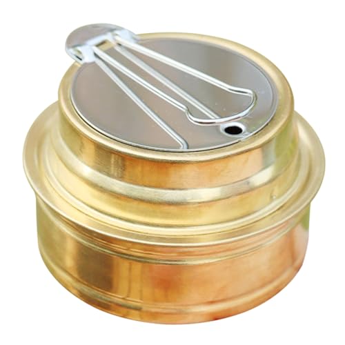 Gadpiparty Estufa De Alcohol Portátil Estufa De Camping Cámping Cocinando Estufa Quemador De Alcohol Estufa Portátil Mini Estufas Utensilios De Cocina Para Acampar Inoxidable Cobre Dorado