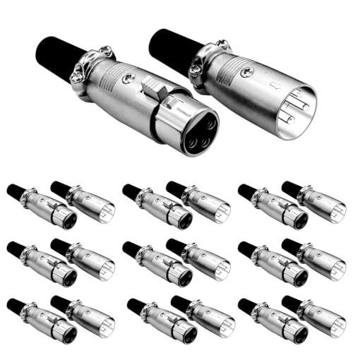 Connecteurs XLR 3 broches 5 Core | Lot de 20 fiches mâle et femelle à souder pour câble micro