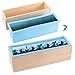 ZEONHEI 3 Set 45 Oz Blue Silicone Soap Molds Loaf, Flexible Rectangular Soap Making Molds with Wood Box Wooden Covers, Soap Molds for Soap Making