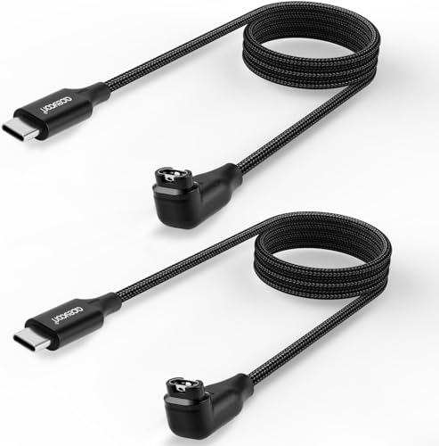 aceyoon 2 Pack Charger Cable for Garmin Watch, 3.3 FT 90 Degree Right Angle USB Charging Cable Charger Cord Compatible for Fenix 7 6 5/X/S/Forerunner 245/945/ Instinct 2/ Vivoactive 4/ Vivosmart 5