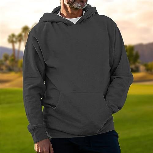 Ymosrh Men's Hoodie Pullover Solid Color Long Sleeve Drawstring Casual Hooded Sweatshirts Men's, M-4XL4