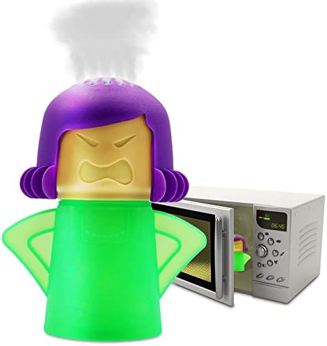 Abnaok Microwave Cleaner, 1pcs Angry Mama Microwave Oven Steam Cleaners Kitchen Cleaner Tool, Easily Clean in Minutes Disinfects with Vinegar and Water (Green)