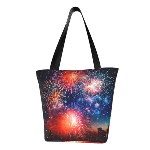 Explosion Firework 3D Print Comfortable Shoulder Bag Summer HandbagTravel Beach Work Daily Use Versatile Carry
