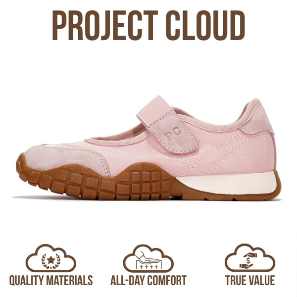 Project Cloud Girls Shoes - Memory Foam Insole Kids Shoes Girls Sneakers - Lightweight Mary Jane Flats & Non-Slip Comfortable Kids Sneakers (Little Donna)